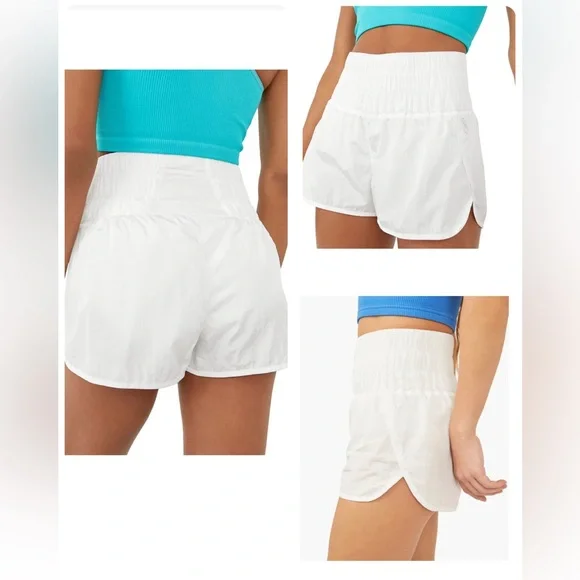 FP Movement Way Home Shorts Optic White Smocked High Rise Small - Picture 5 of 16